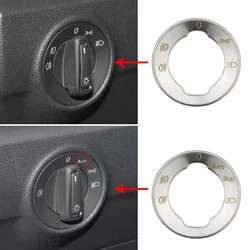 Car Head Lights Switch Panel Cover Sticker Trim for Volkswagen VW T-roc Troc 2017 - 2024 Accessories