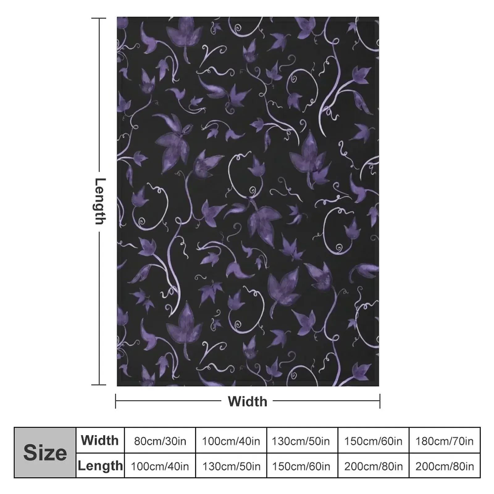 Twirling Vines Purple & Grey Throw Blanket For Decorative Sofa Plaid on the sofa Bed Fashionable Blankets