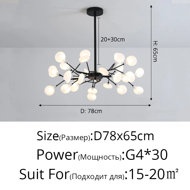 YongYing Lumin Moderne LED-Kronleuchter für Wohnzimmer Esszimmer Glühwürmchen hängende Decken leuchten Home Indoor-Dekor Luxus LED-Aufhängung Beleuchtung 8