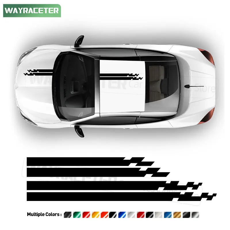 Car Hood Bonnet Stripes Sticker Carbon Fiber Vinyl Roof Decal For Renault Zoe Megane Clio RS Sandero Twingo Captur Arkana Sport