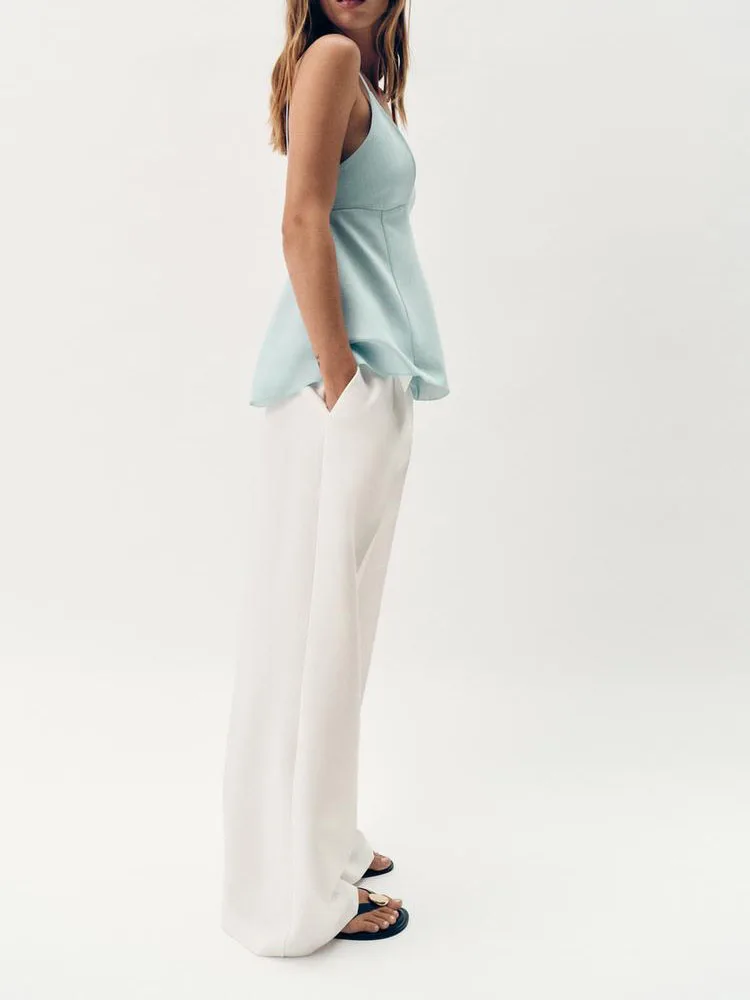 

Summer 2026 Women's Fashion V-neck Color Short Skirt Style Bridesmaid Top Sleeveless Slim Fit Crew Neck Casual Wear