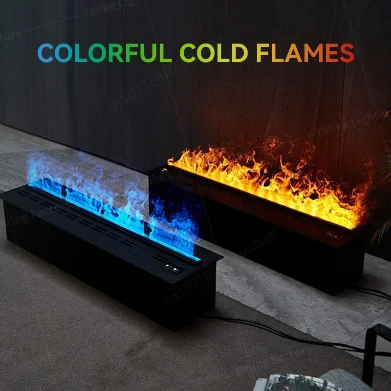 Smart 3D Atomized Fireplace with LED Colorful Flame ECO Intelligent Electric Water Vapor Fireplace for Indoor Decor Modern Home