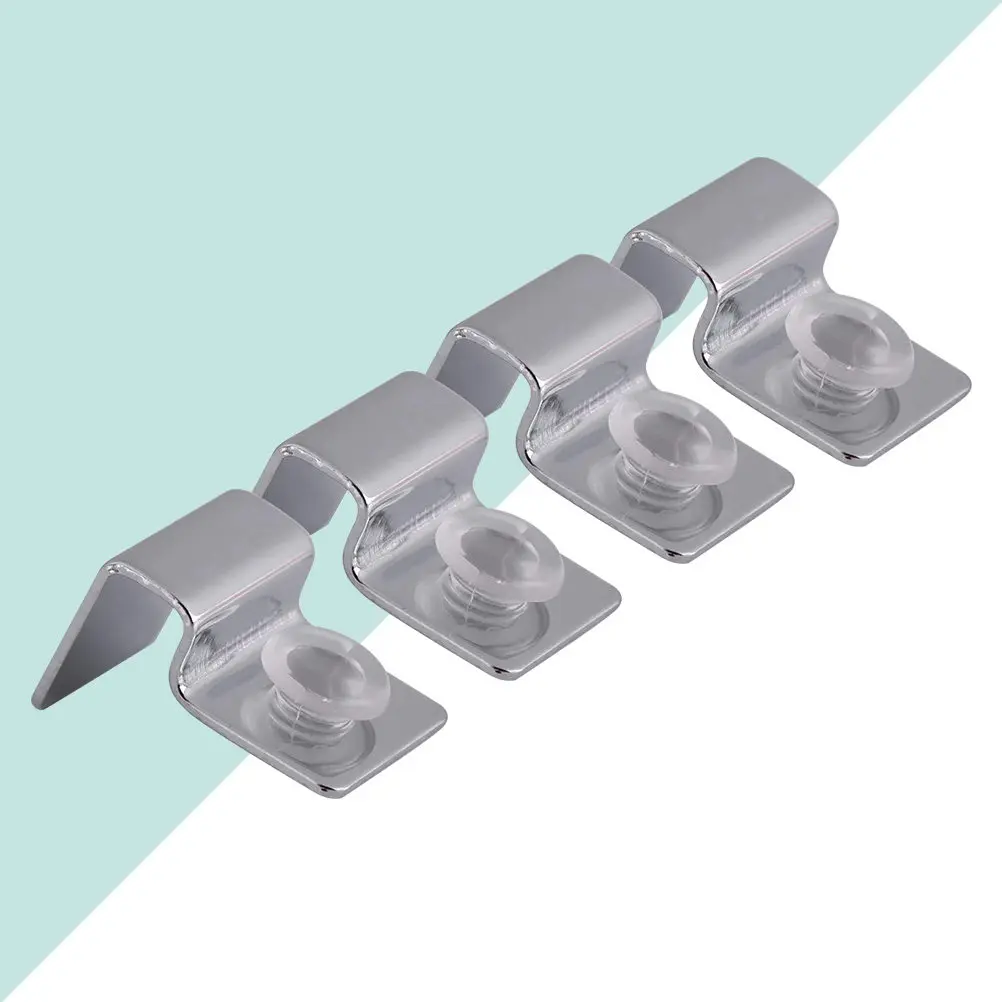 4Pcs Stainless Steel Aquarium Clip Set for Glass Cover 10Mm Secure Hold Fish Tank Cleaning Support Holder No Slipping Design