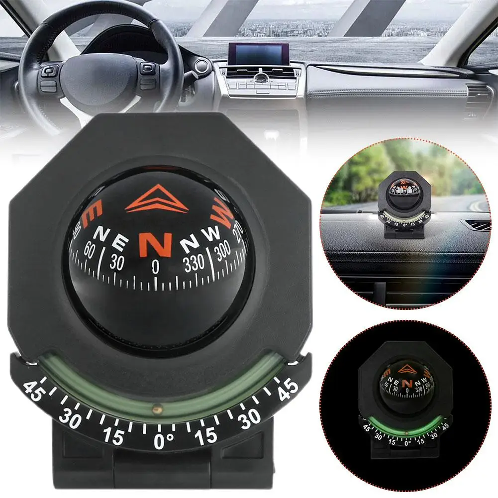 Car Compass Ball Compass For Car Dashboard Outdoor Adjustable Navigation Dashboard For Car Boat Cycling Hiking Direction Po Y3w7