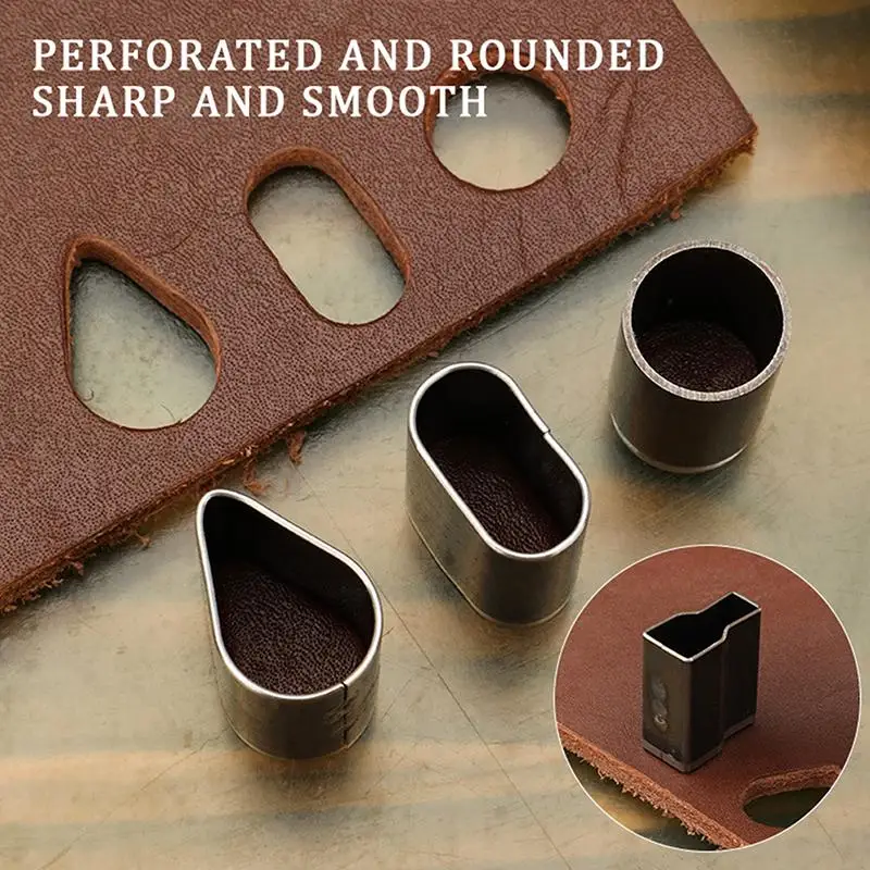 6pcs/setLeather Punching Punch, Mobile Phone Waist Belt Leather Punching High-speed Steel Knife Mold Set Leather Craft Tools
