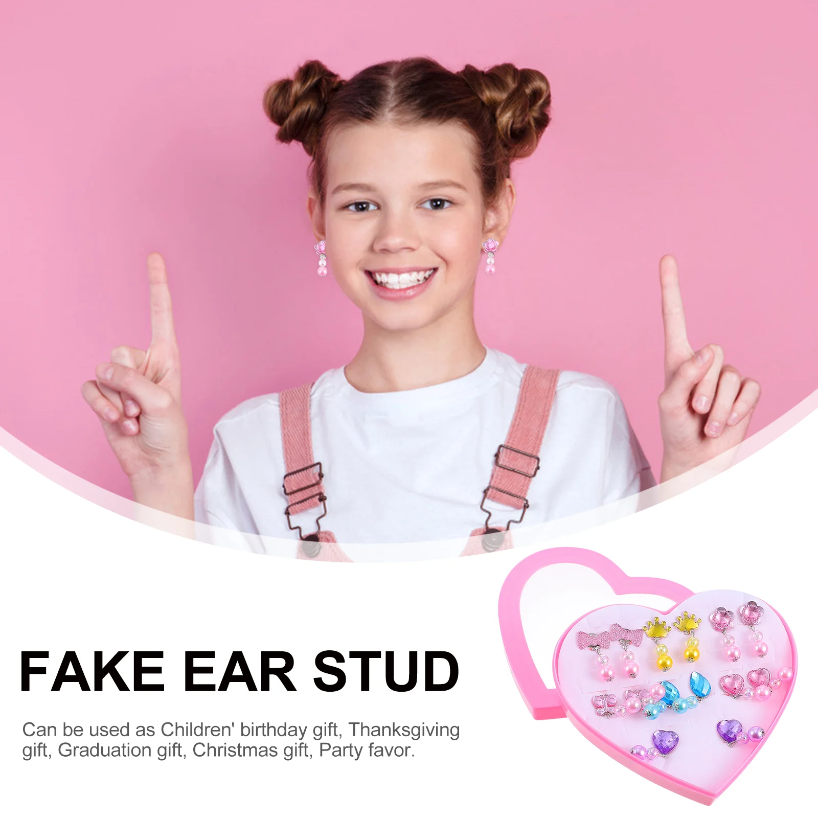 Boucles d'oreilles en plastique pour enfants, jolis bijoux créatifs, version coréenne, beaux clips distinctifs pour filles