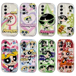 Cute The Powerpuffs Girls 3D Wave Phone Case For OPPO Reno 11 F 8 T 7 Z 6 5 4 Pro F23 F11 F9 4G 5G Soft Silicone Back Cover