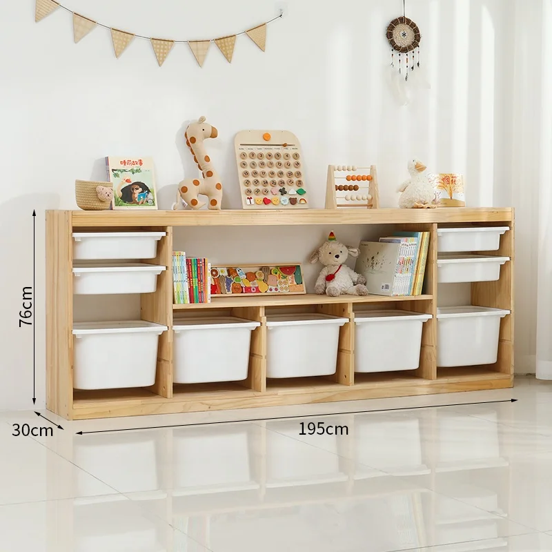 Móveis de madeira para quarto de bebê, prateleiras pré-escolares, brinquedos infantis, livros, armários de armazenamento, gaveta de grande capacidade