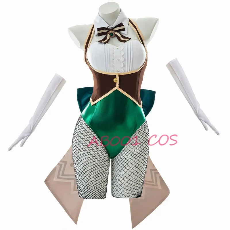 Bunny Girl Venti Cosplay Costume Genshin Impact Venti Bunny Costume Sexy Women Jumpsuit Venti Cosplay Costume Anime Clothes Cos