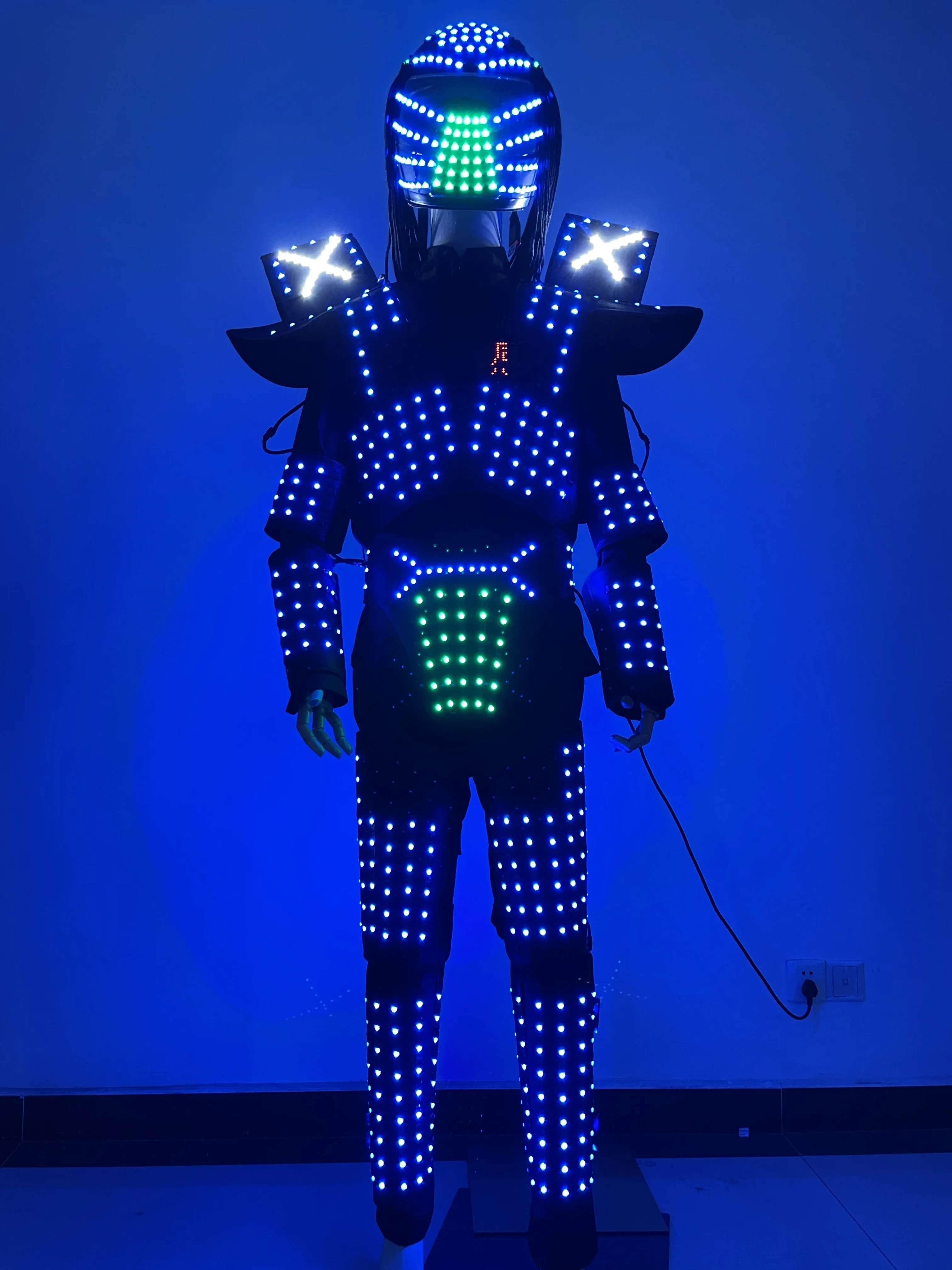 Earthradius Cosplay Robot Suit Costume Stage Dance RGB Luminous Armor Nightclub Bar Light Show Dance LED Clothes Jacket