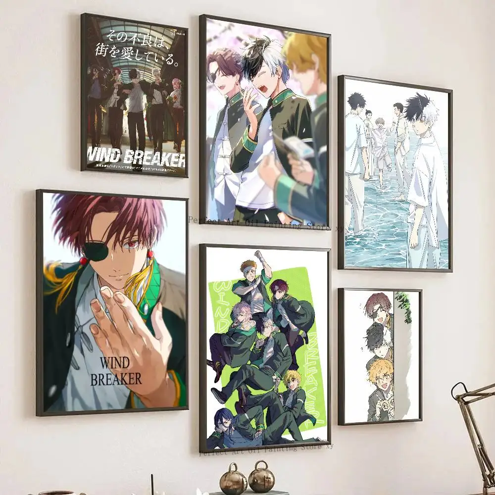 W-WIND B-BREAKER animation Posters Living Room Bar Cafe Quality Canvas Vintage Style Comics Painting Art Home Wall Decor Picture