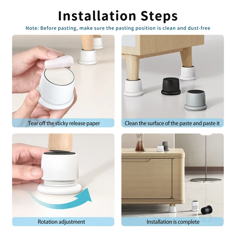 

AB13-Slipstop Silent Skid Raiser Anti Vibration Pads Mat For Home Furniture Feet Universal Bumper Self-Adhesive 4Pc