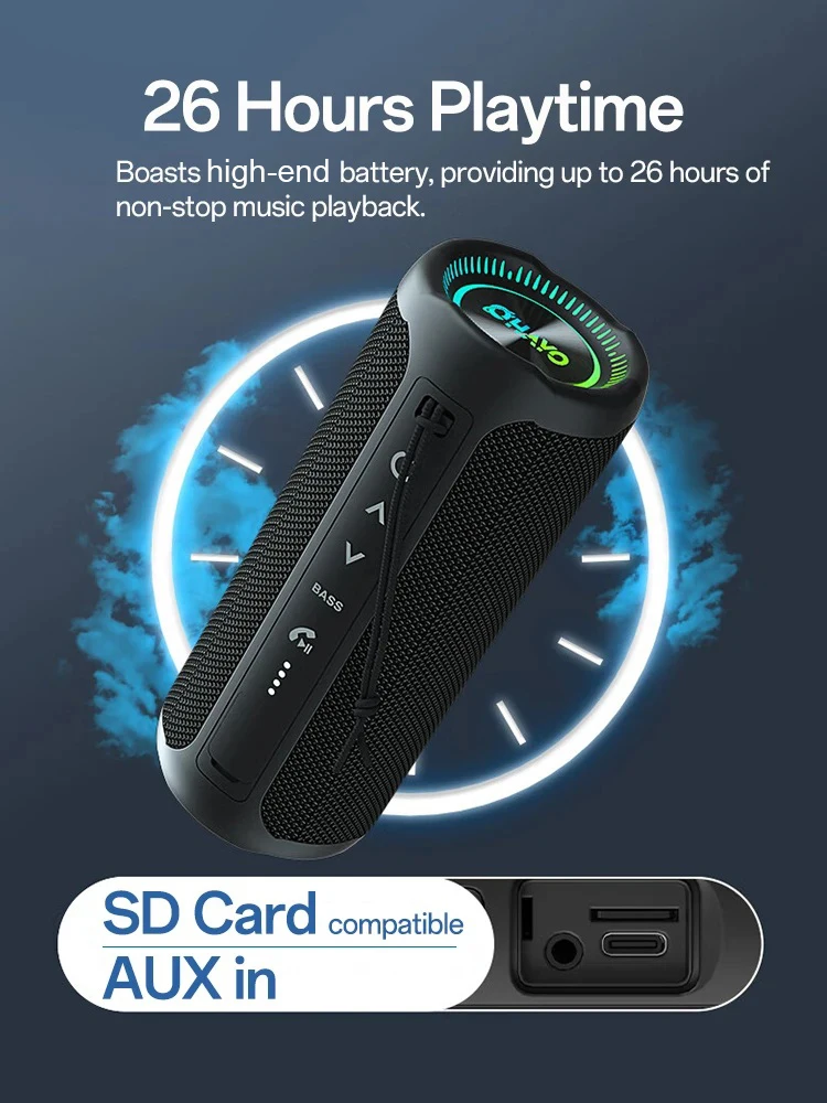 Ohayo-Haut-parleur Bluetooth portable étanche, pilote 35W, son injuste résistant à 360, basses scintillantes, TWS, étanche IPX7