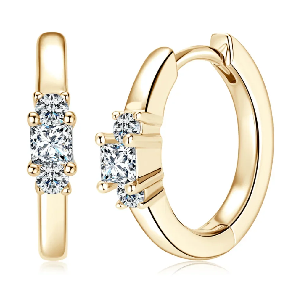 

LinkerLove Moissannite Hoop Earring for Women/Men S925 Sterling Silver Trendy Jewelry Gift Birthday Party Diamond Stud Earrings