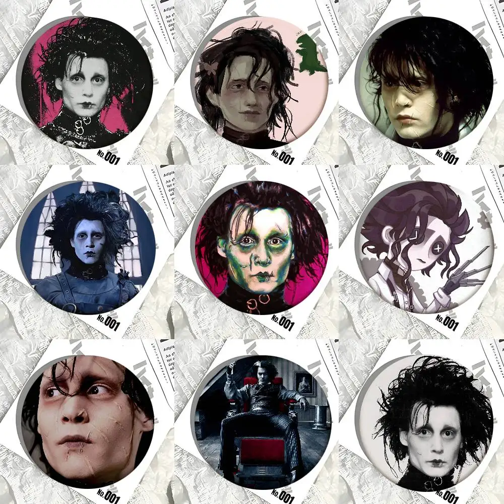 E-Edward S-Scissorhands Round Badge Creative Brooch Clothing Backpack Accessories Lapel Pin