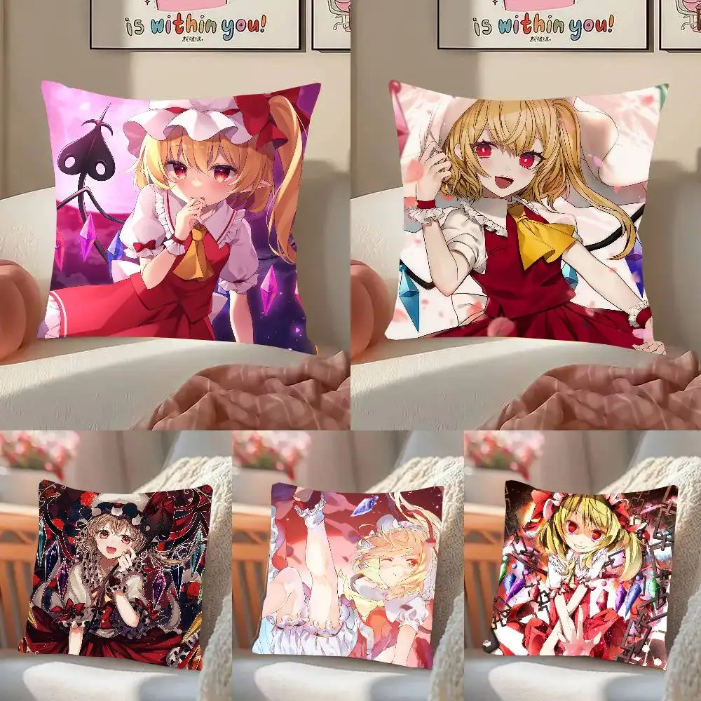 Touhou Project Flandre Scarlet Anime Pillow Case Fashion Square Pillowcase Bedroom Sofa Room Ins Decoration Leisure