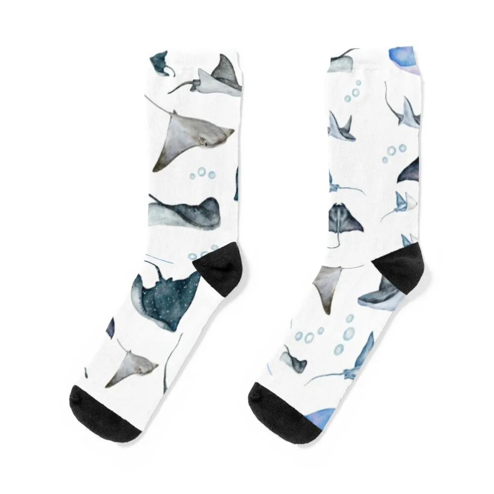 Watercolor Stingrays Socks