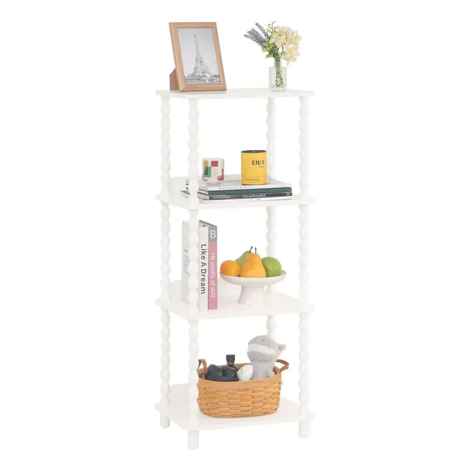 

Bookshelf, 4Tier Bookcase with Open Shelves, Modern Book Shelf for Small Spaces, Bedroom, Living Room and Office with Solid Wood
