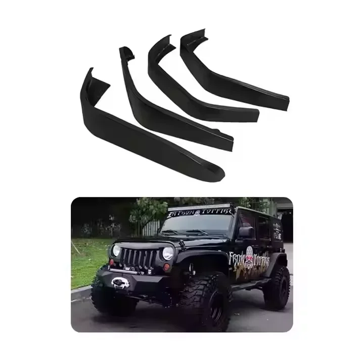 

Для Jeep Wrangler JK JL JT алюминиевые комплекты передних и задних наружных крыльев, аксессуары для бездорожья, брызговики, колеса для бровей