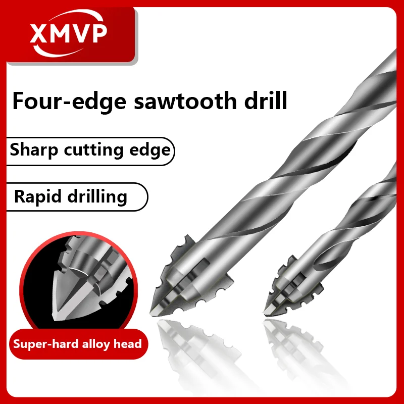 

Four-edge sawtooth drill bit for tile drilling, eccentric drill bit, full tile hand electric drill, a special tool for drilling