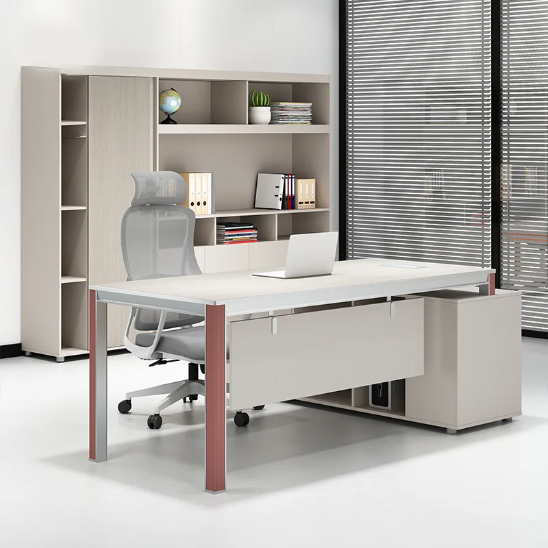 

Fashion desk simple modern boss table manager office single table and chair combination cross-border
