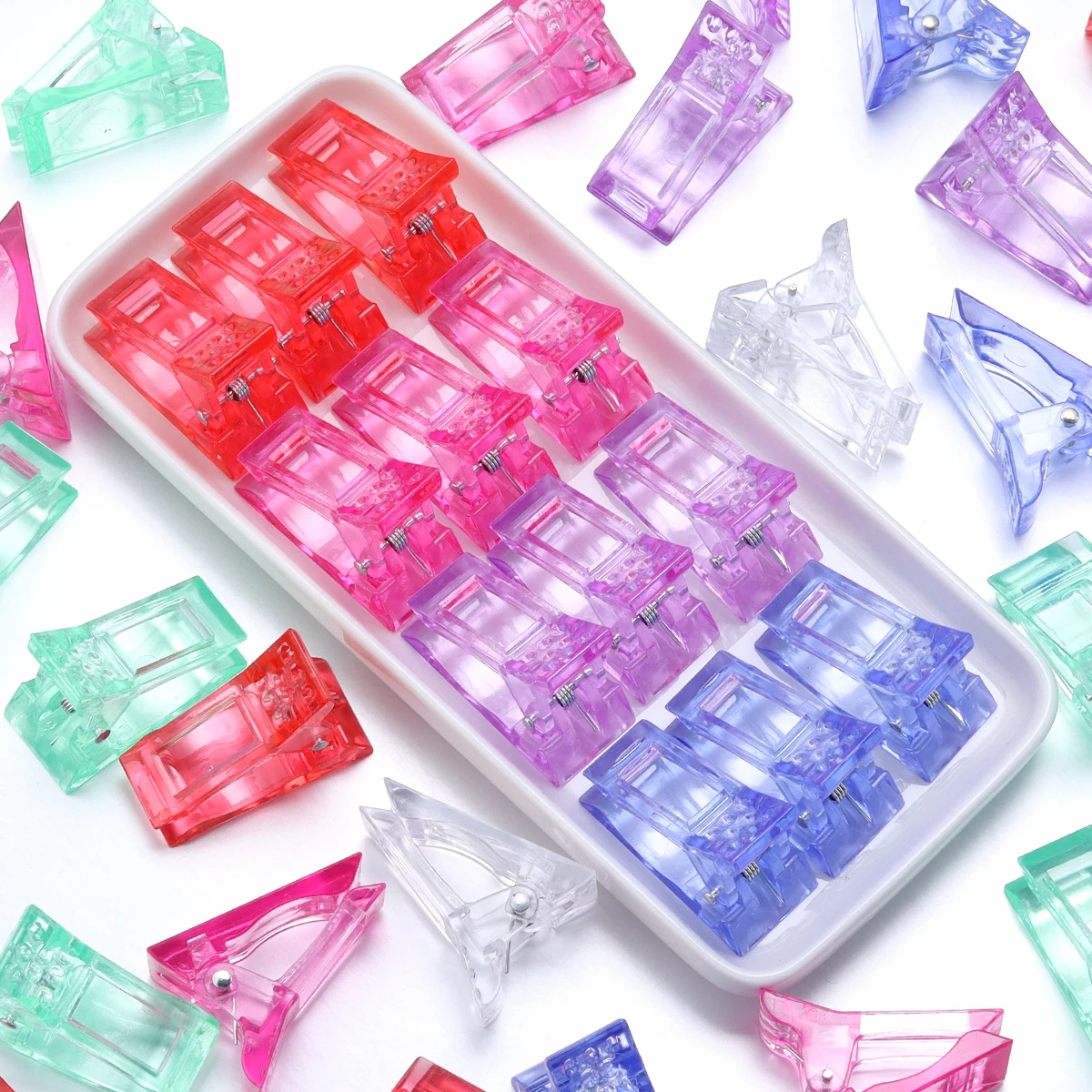 10Pcs/lot Mixed Color Plastic Clip for Plastic Patchwork Sewing Clip Hand Account Fixing Fabric DIY Handicraft Quilting Clip