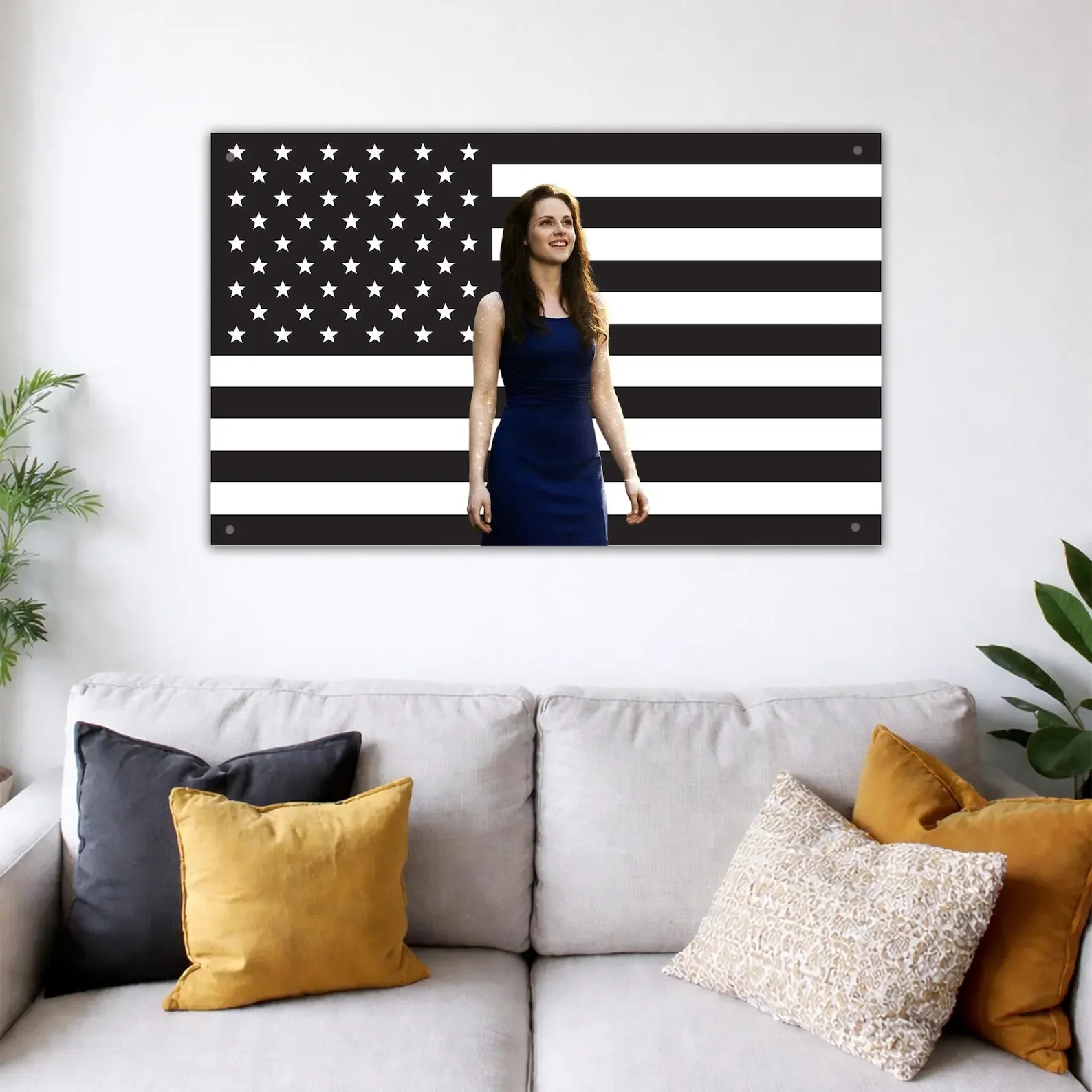 Bella Swan Black American Flag Wall Art Outdoor Decorations Funny Flags for Bedrooms Advertising Home Decor Items Barber Shop