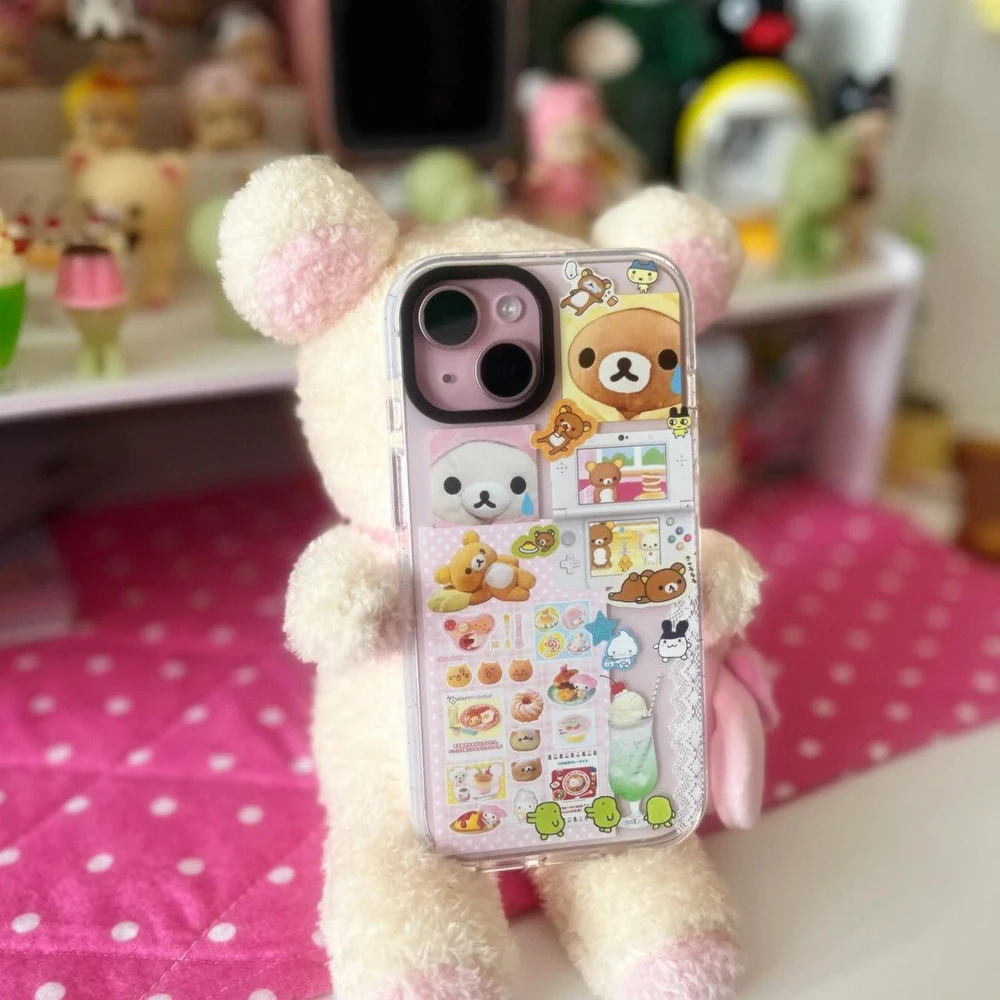 Cute Cartoon R-Rilakkumas Phone Case For Samsung Galaxy S26 S25 S24 S23 S22 S21 S20 Note20 Edge Plus Ultra Lite 5G Clear Cover
