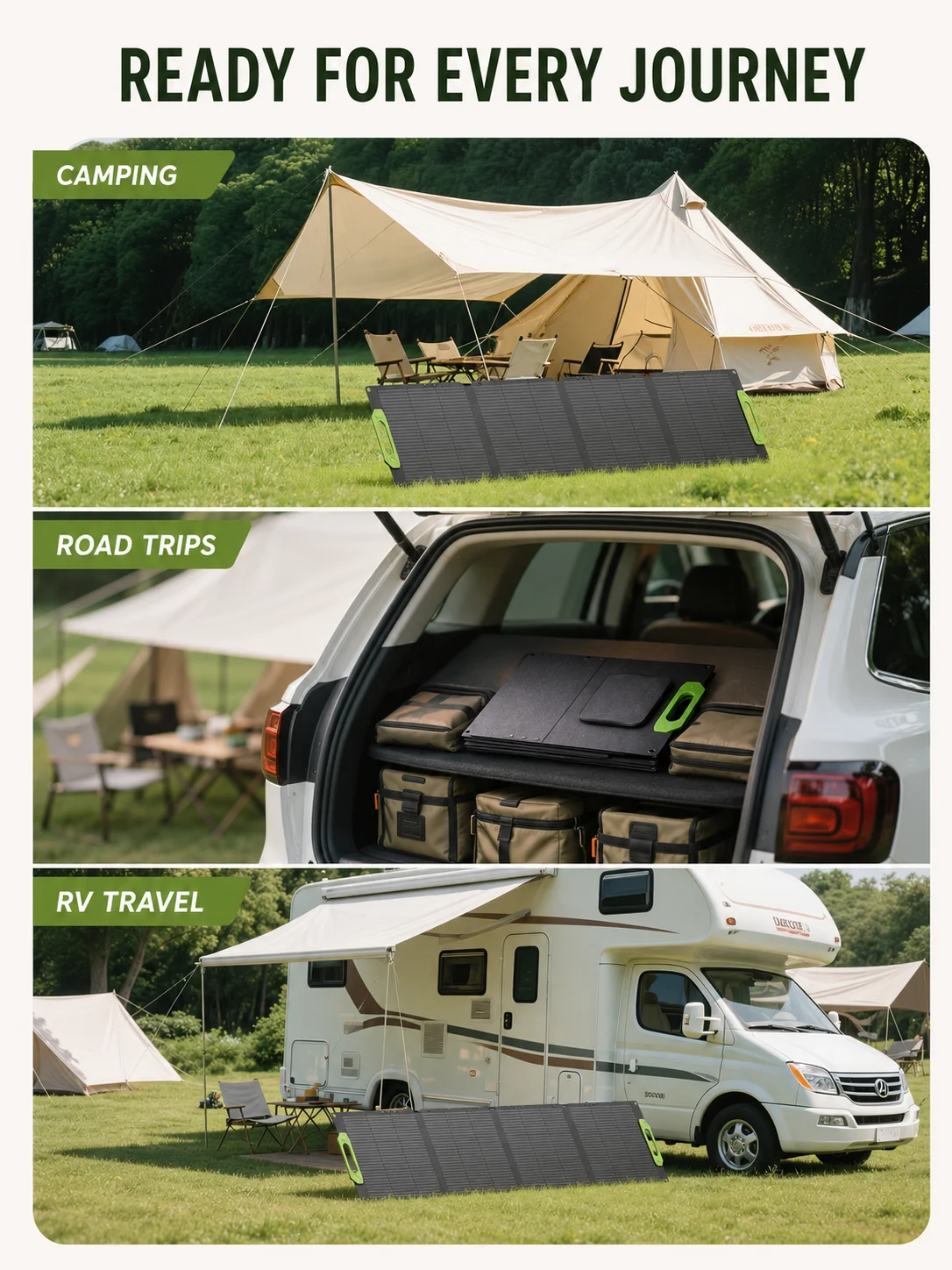 200W Faltbares Solarpanel, Tragbares Monokristallines Solarmodul mit ETFE-Oberfläche, IP67 Wasserdicht für Wohnmobil, Camping und Outdoor