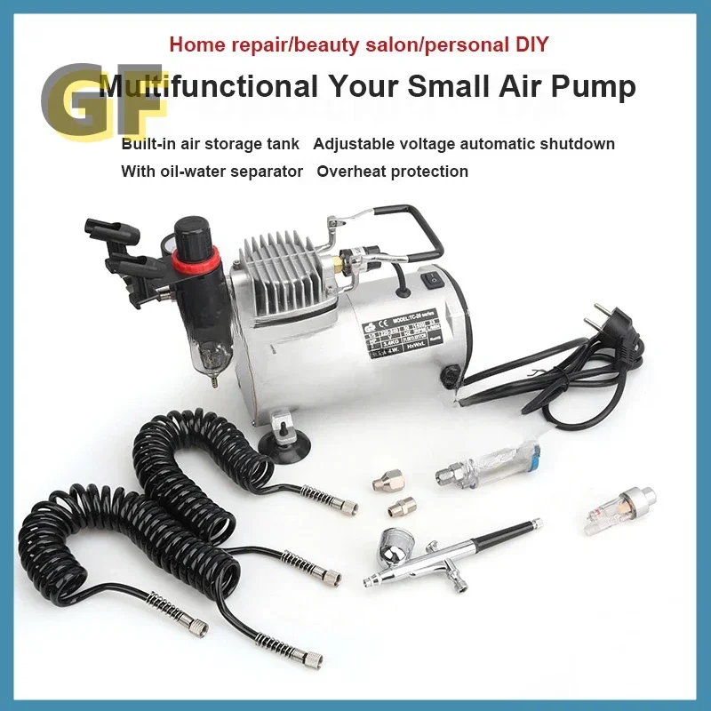 Professional Airbrush Compressor Electric Spray Gun Air Compressor Painting Set Art Nail Tattoo Makeup Model Sprayer