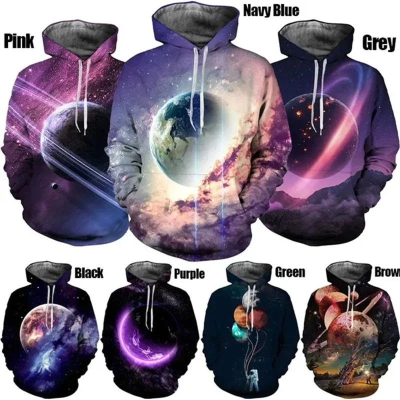 New Galaxy Planet Hoodies For Men Fashion 3d Print Pullover Sweatshirts Streetwear Mens Oversized Hoodie Sudaderas Para Hombres