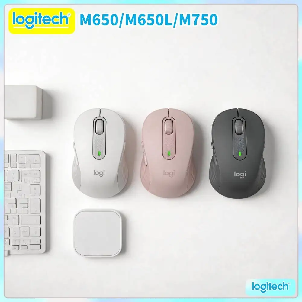 Logitech M750 Wireless Mouse 90 Percent Noise Reduction 4000 DPI Precision Three Device Quick Sync Eco Recycled Body Shell
