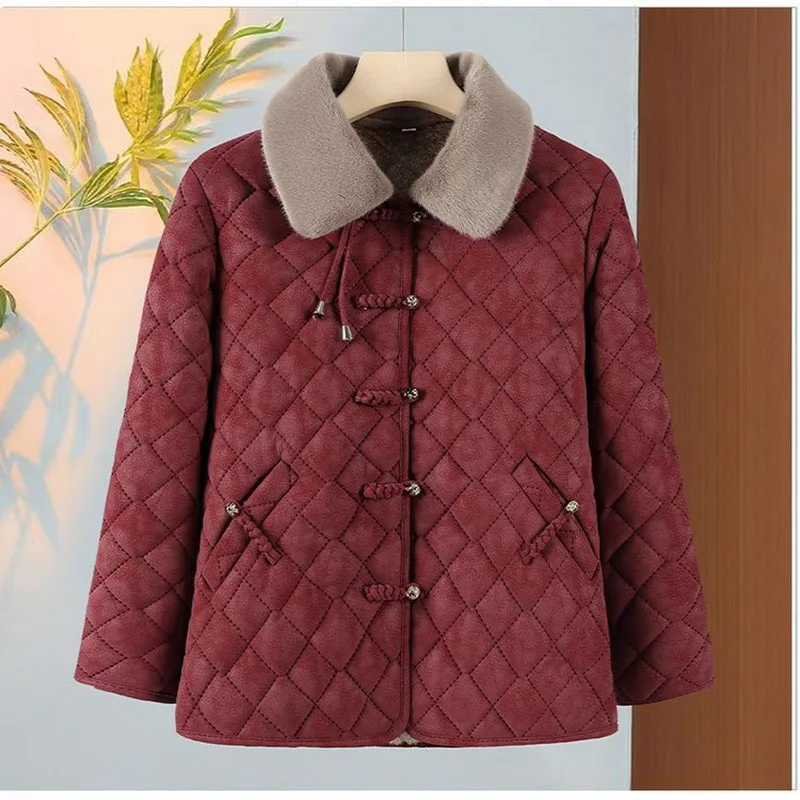 Nowa Kurtka Damska z Wypełnieniem Bawełnianym dla Młodych Mam, Płaszcz Damski Średniego Wieku, Modna Kurtka Zimowa Damska 2025, Ciepła Damska Kurtka z Aksamitu