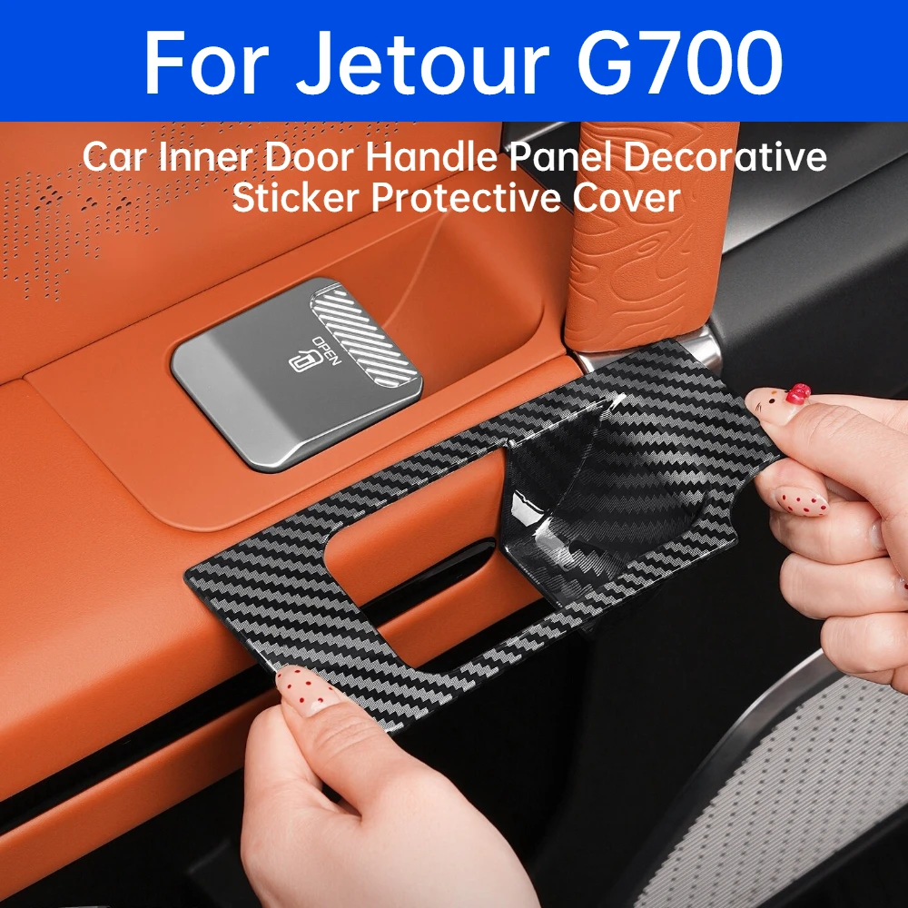 Für Jetour G700 Innentürgriff-Verkleidung Dekorative Abdeckung Kohlefaser-Textur Innenraum-Schutz Modifikations-Zubehör