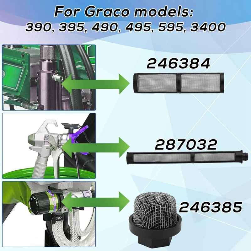 246385 246384 287032   Juego de filtros de repuesto para pantalla de filtro de paja de pulverizador sin aire 390 395 490 495 495 595 3400