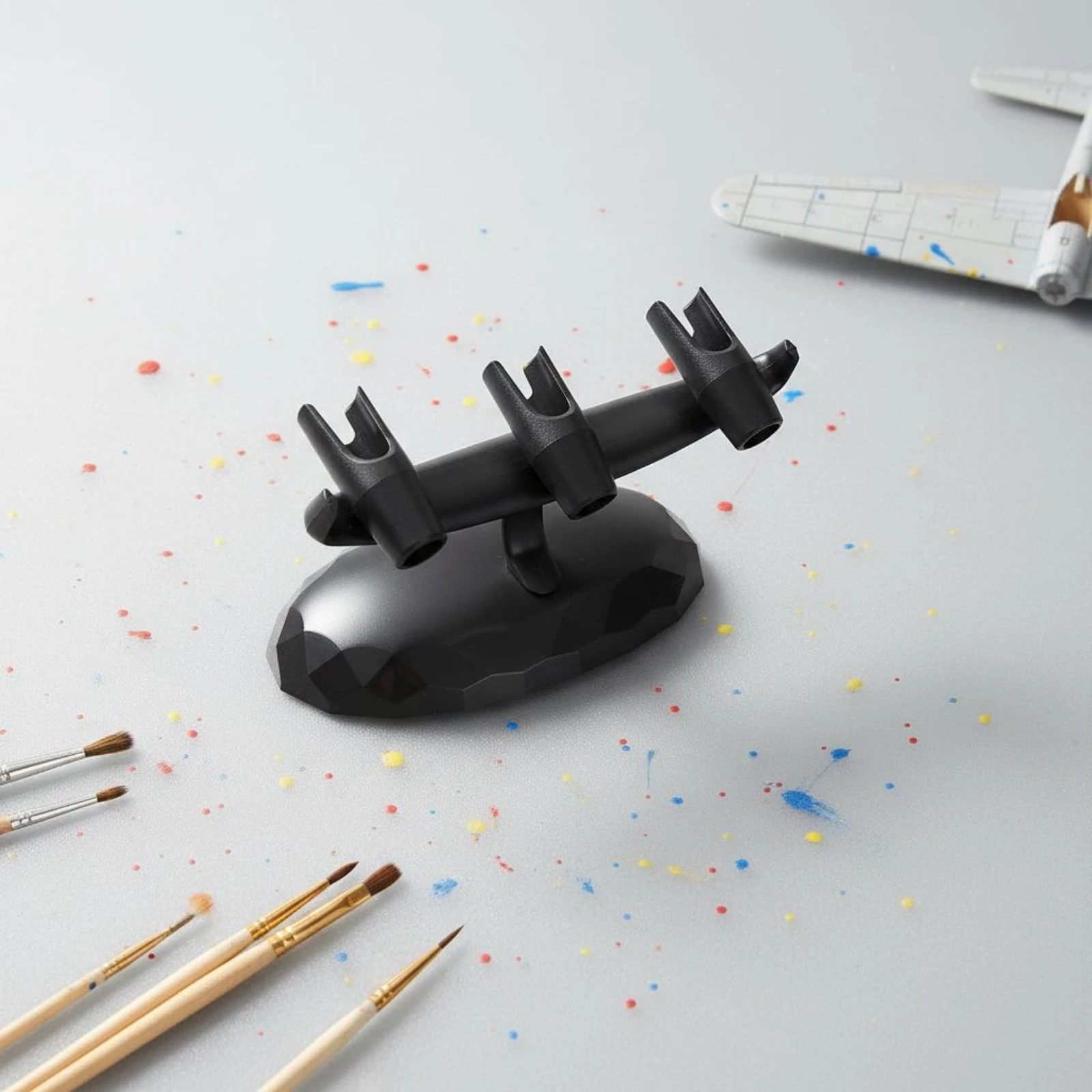 3-slot-airbrush-holder-stable-tabletop-placement-airbrush-storage-rack-art-supply-space-saving-universal-fit-for-model-makers