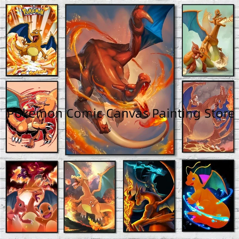 

Pokémon Charmander Charizard Art Wall Paintings Stickers and Posters Painting Canvas Room Decor Baby Room Children's Gift