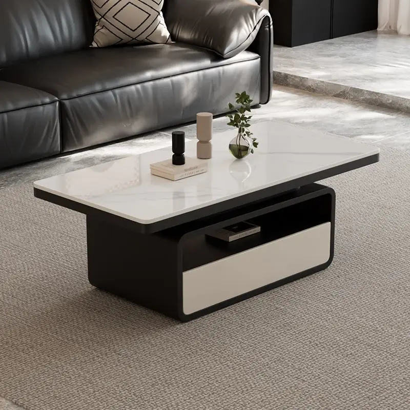 Modern, Cream, Square, Slate, Coffee Table, Living Room, Household, Creative, Minimalist