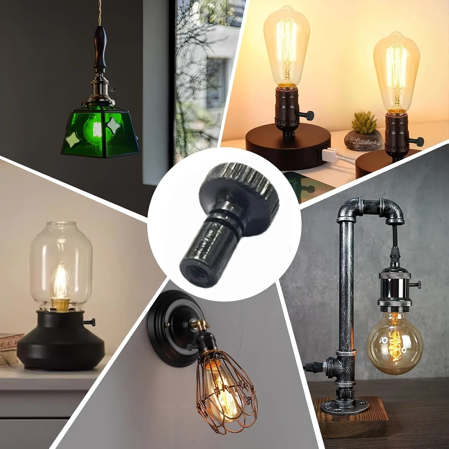 16pcs lamp holder handle with rotating knob in four colors, brass lamp switch knob replacement parts - view 6