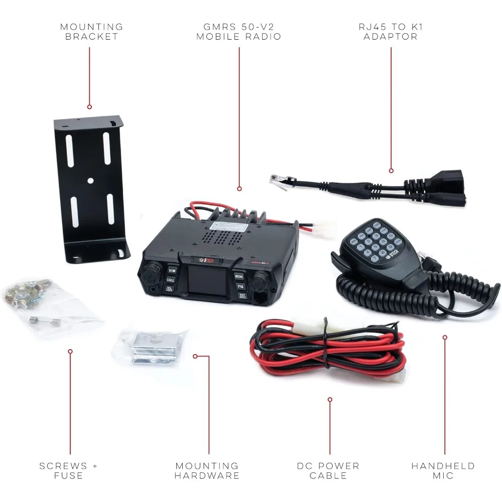 GMRS-50V2 50W 256 قنوات قابلة للتخصيص بالكامل راديو GMRS ثنائي الاتجاه