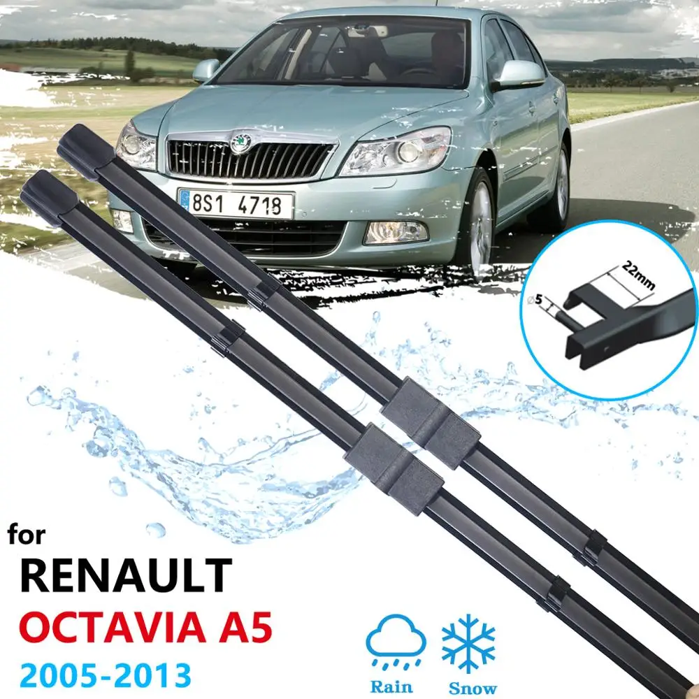 For Skoda Octavia 2 A5 MK2 1Z 2005 2006 2007 2008 2009 2010 2011 2012 2013 Windshield Accessories Brushes Washer Car Wiper Blade