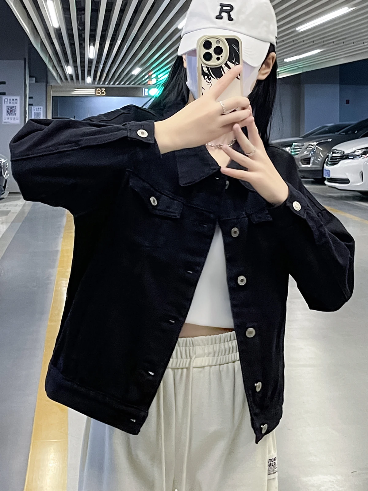 블라 데님 재킷 여성용 롱 슬리브 가을 신상 레트로 스트레이트 컷 코트 작은 체형용