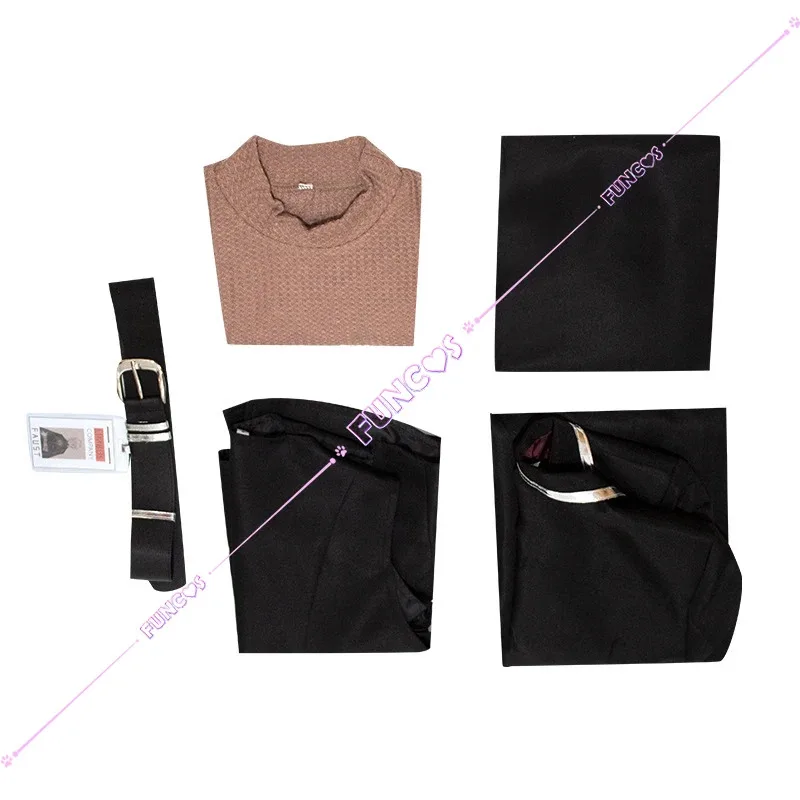 لعبة ليمبوس كومباني فاوست أزياء تنكرية شعر مستعار أسود زي علوي سروال سينر 2 خندق شعر أبيض رقم. 02 بطاقة عمل للنساء والرجال