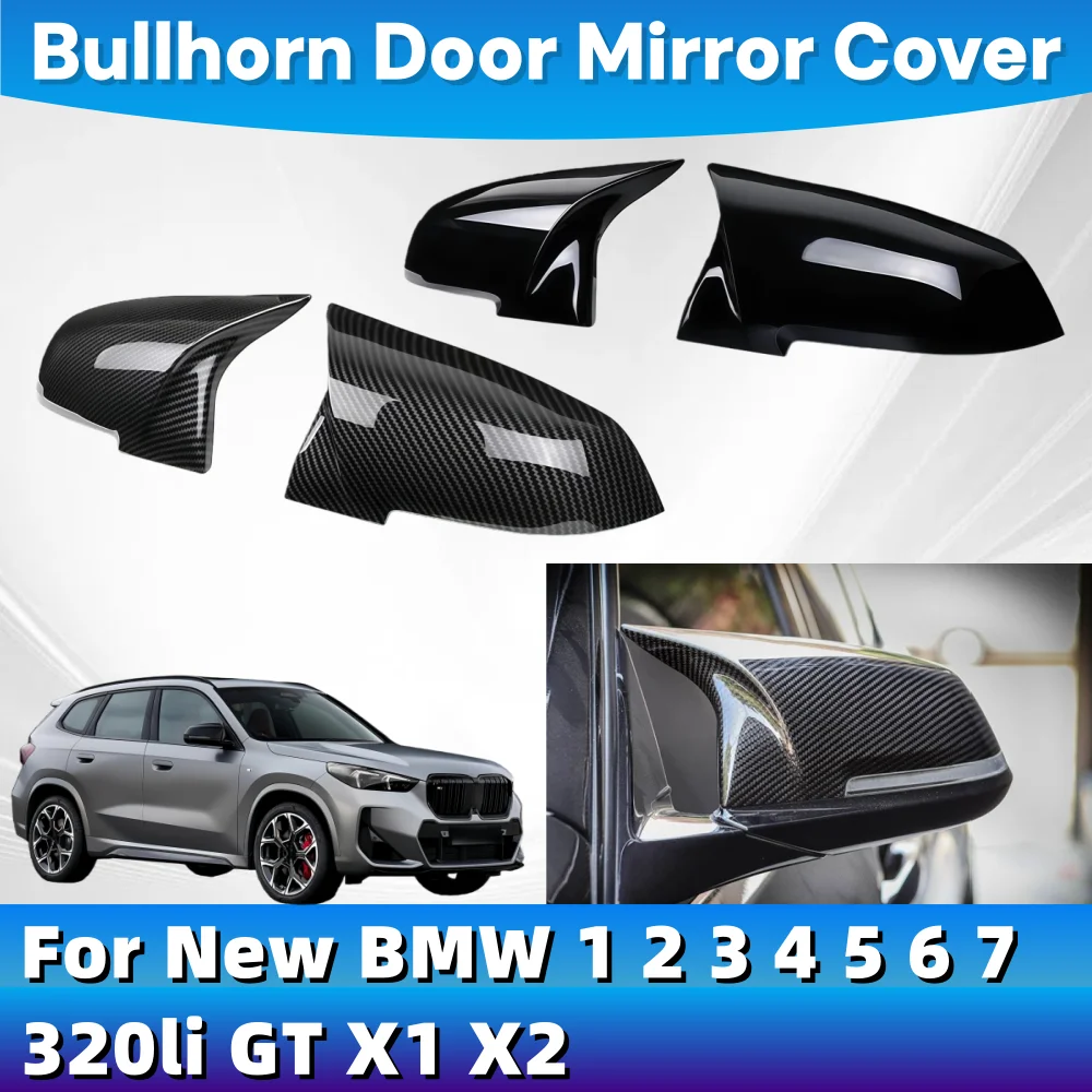 

Bullhorn Door Mirror Cover For New BMW 1 2 3 4 5 6 7 320li GT X1 X2 Exterior Scratch Protective Car Rearview Accessory ABS