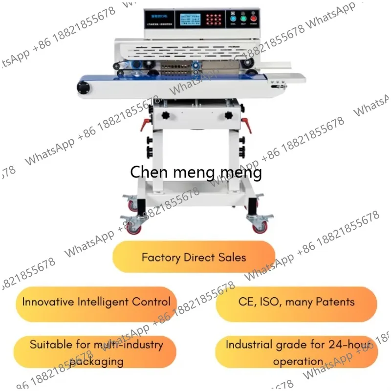 210B Continuous Smart Band Sealer Automatic Heat Sealing Machine for Foil Film Pouch Plastic Bags Beverage Apparel Paper/Wood