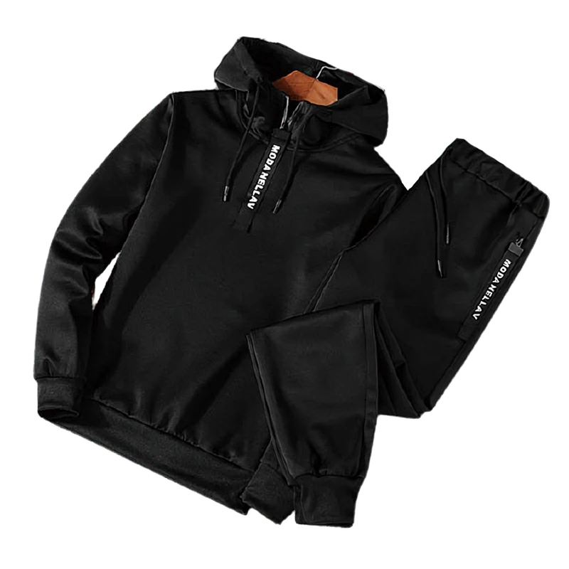 Conjunto de 2 peças de treino masculino, moletom, moletom e moletom, roupas masculinas, terno inferior jogger, conjunto de capuz pullover, 2022