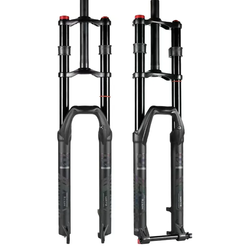 

STLF 150mm Travel Air Suspension Bike Fork, NanLio Double Shoulder Snow Front Fork 27.5inch / 29*2.5 Inch MTB Fork for E-bike, 1