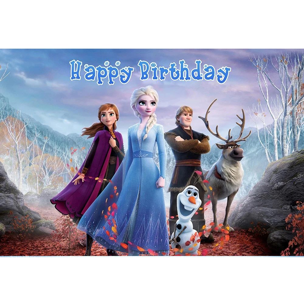 Frozen Elsa Princess Birthday Party Backdrop Custom Decorate Girl Winter Baby Shower Ice Snow Castle Wallpaper Photo Background