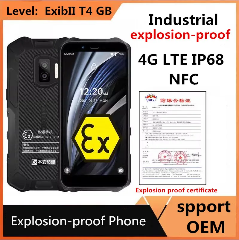 Industrial Explosion-proof Zello phone 4GB+64GB IP68 IP69K Rugged NFC,Chemical Factory Petroleum Intrinsic Safety  Smartphone