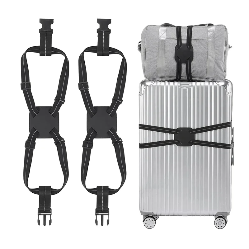 2pc Elastic Luggage Straps for Secure Travel - close-up view